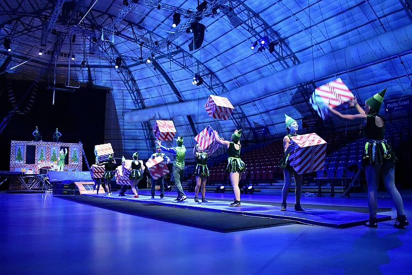 Sailor Circus Academy rehearses for their Sailor Circus Holiday Special.