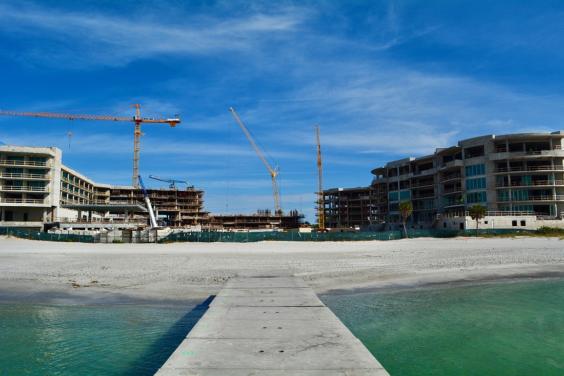 From the property's beach groin, the scale of the project is evident.