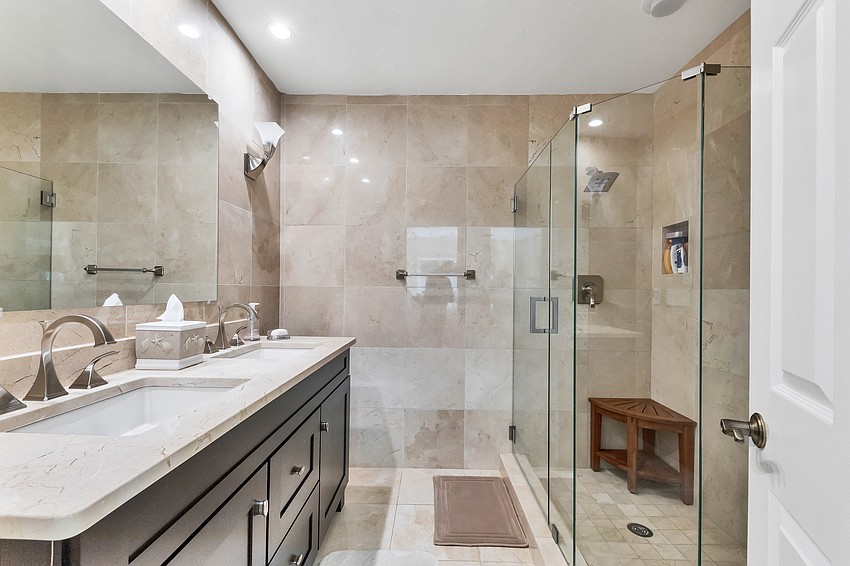 Tile walls on the bathroom.