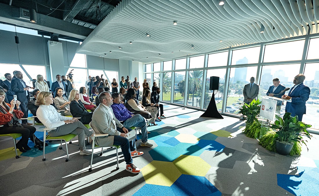 Jacksonville Transportation Authority CEO Nathaniel Ford Sr. speaks at the grand opening of the Open Innovation Center at the Jacksonville Regional Transportation Center in LaVilla.
