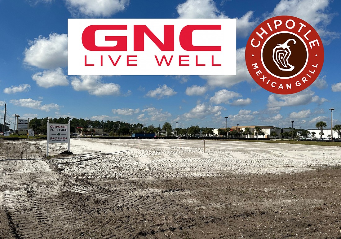 The site next to Panda Express is cleared for construction of a retail building that will include Chipotle Mexican Grill and GNC.