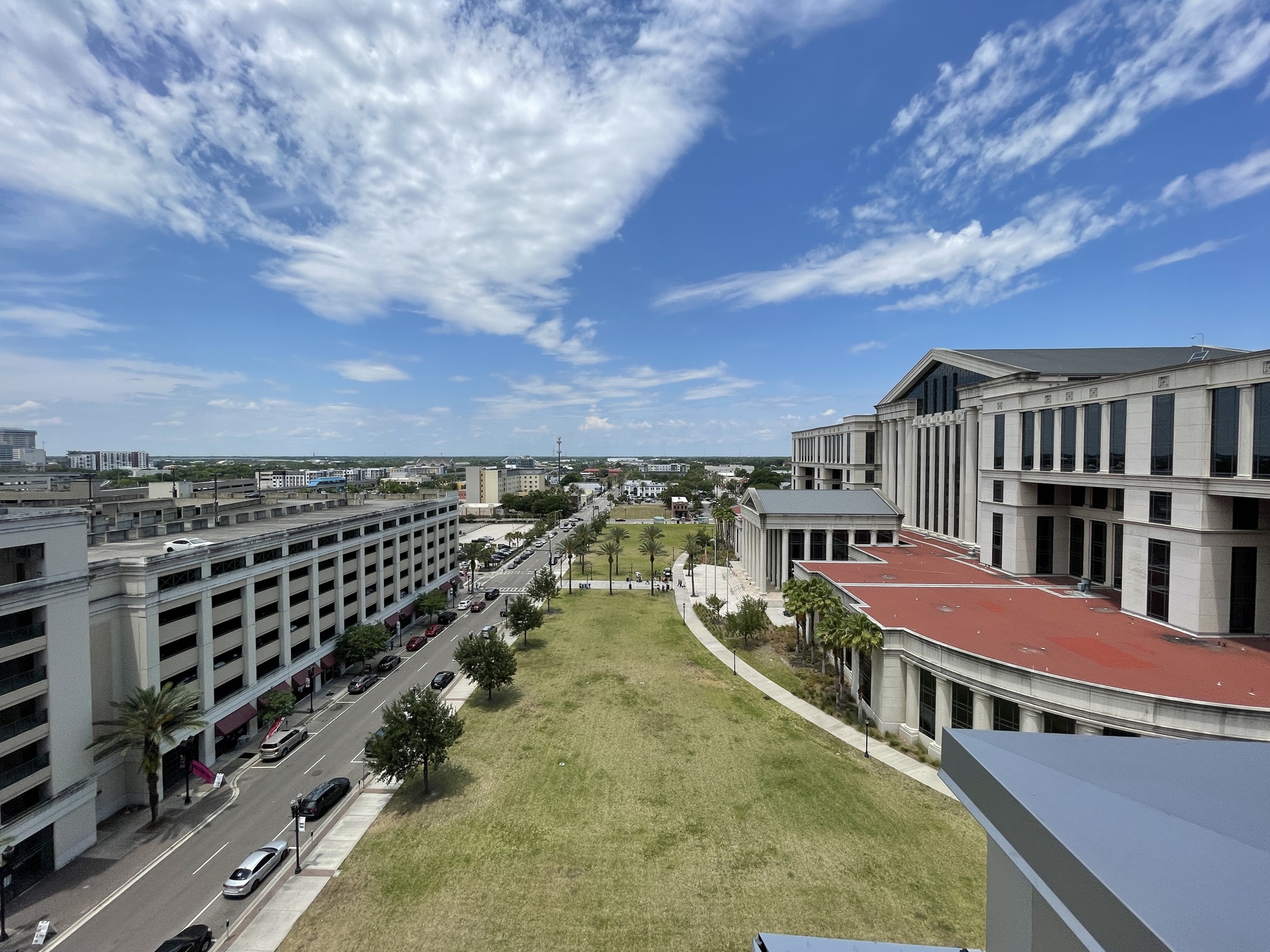 The view from the new JEA headquarters. At right is  the Duval County Courthouse.