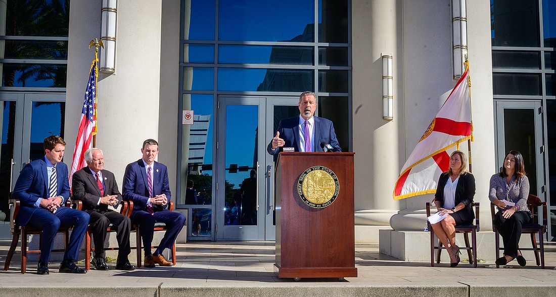 Duval County Clerk of Courts Jody Phillips, joined by his counterparts in five other Northeast Florida counties, announces a new, free regional property records security service.