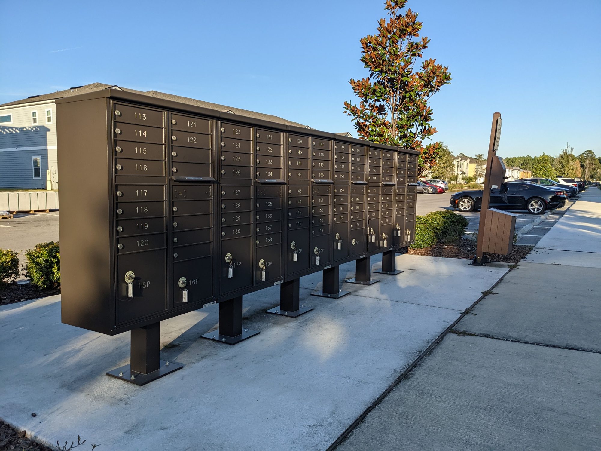 Residents of the Annie’s Walk town homes in North Jacksonville share a community mailbox.