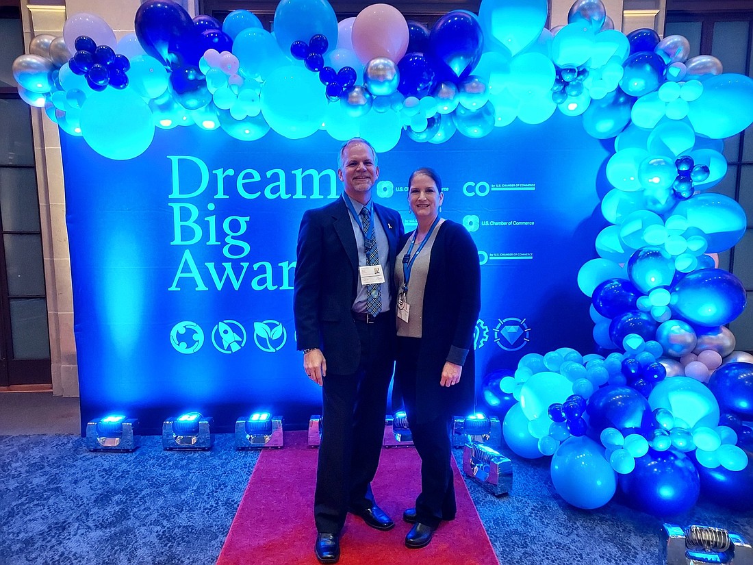 Childrenâ€™s World Owners Cynthia and Tim Holliday at the Dream Big awards event. (Courtesy photo)