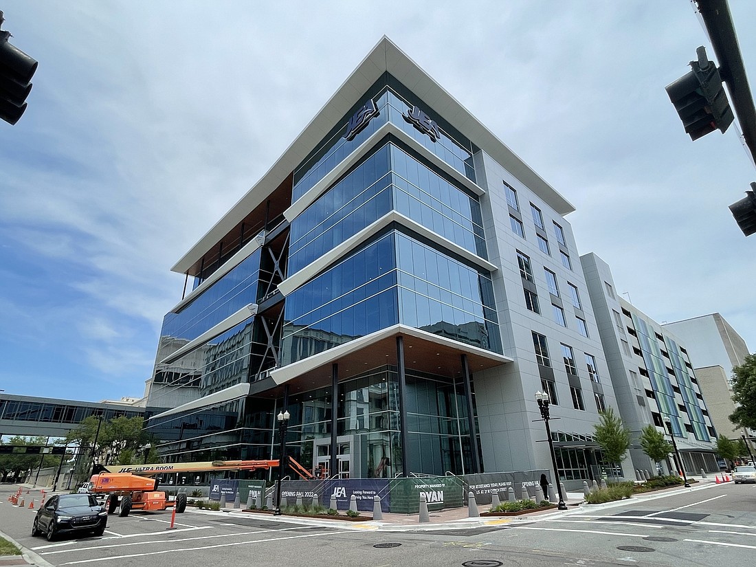 JEA will move its headquarters to this new seven-story, 153,000-square-foot building at 225 N. Pearl St.
