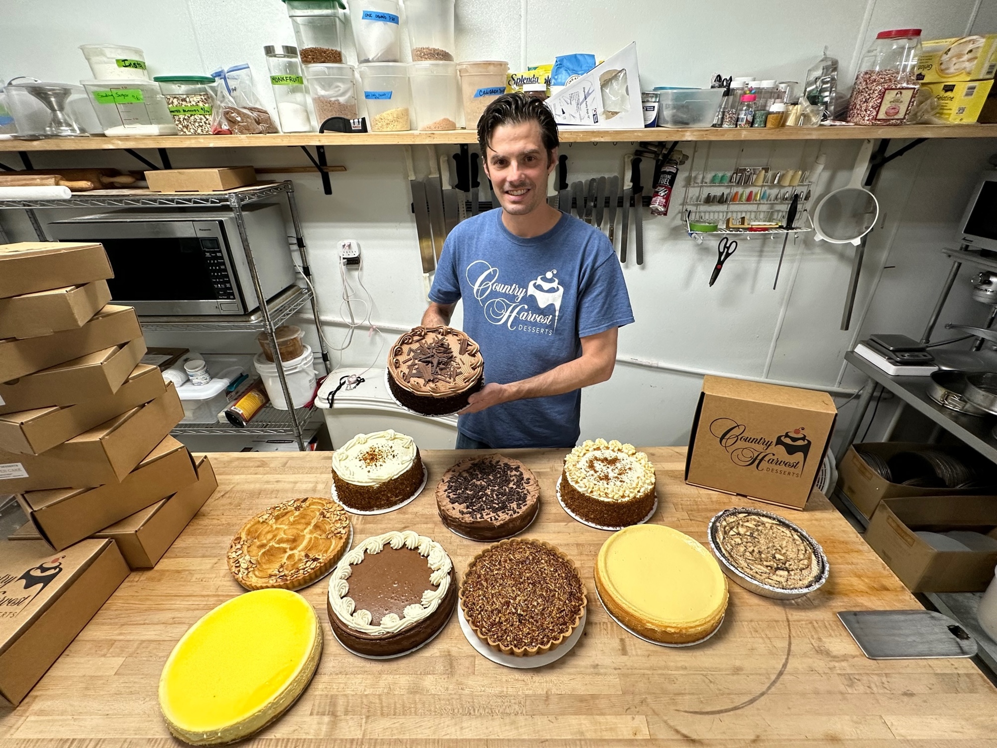 Jonathan Eddy said Country Harvest Desserts has five full- and part-time employees and he will add a few around the holidays.