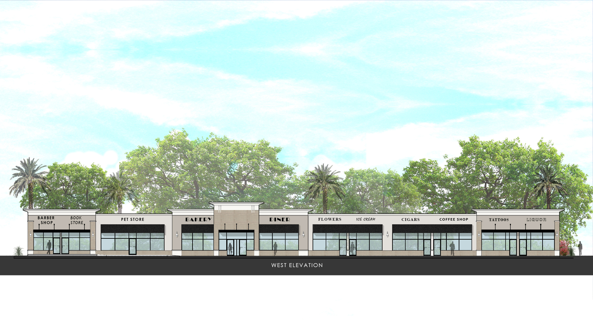An artist's rendering of the renovated Miramar Plaza.