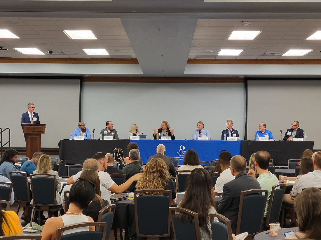 Eight panelists discussed what comes next as businesses and individuals rebuild after Hurricane Ian. (Courtesy photo)