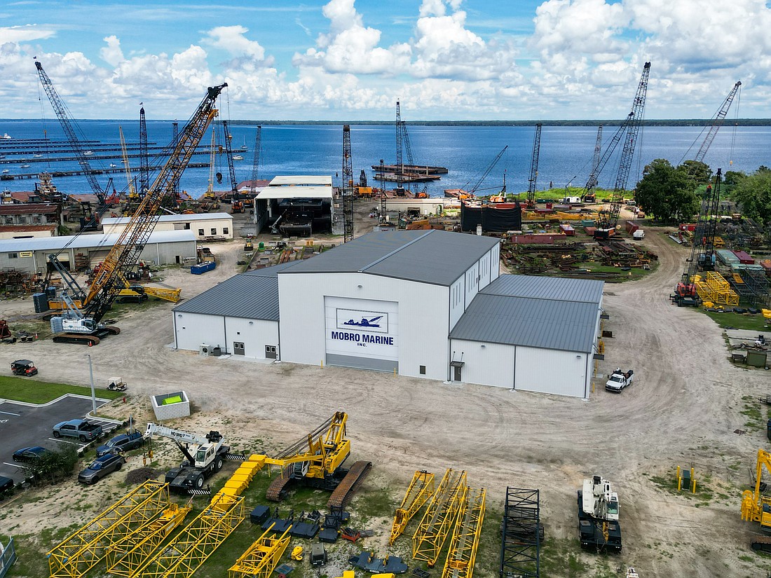 The new crane workshop at Mobro Marine adds nearly 28,000 square feet of space for crane repairs and refurbishment and more.