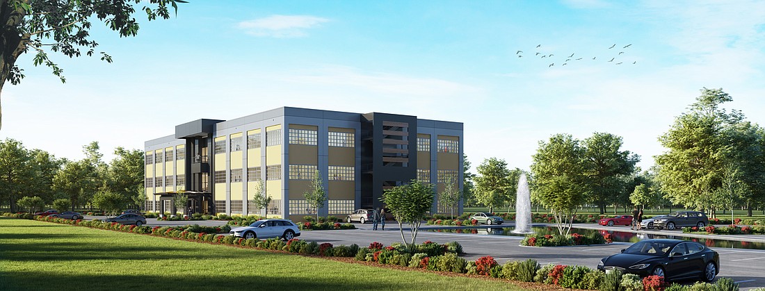 54 Crossings, aÂ 120,000-square-foot office development that is one of several spec projects in the county using loans from money generated from Penny for Pasco. It broke ground in 2021.  (Courtesy photo)