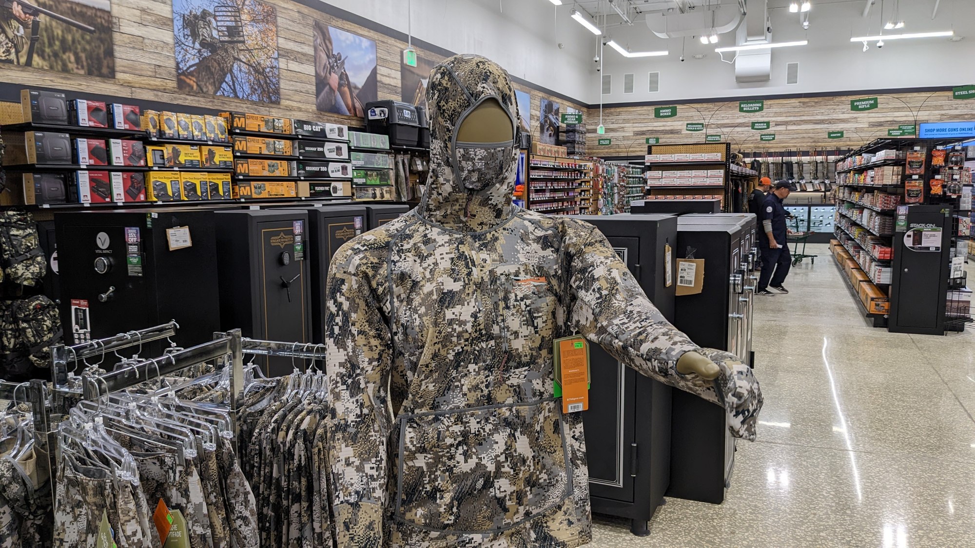 Hunting, shooting, fishing, and camping gear are available.