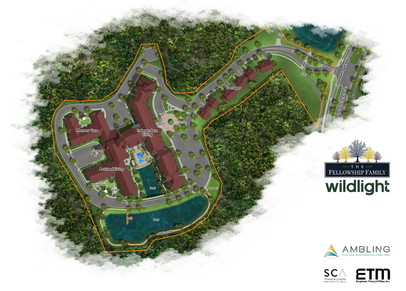 The site plan for Fellowship at Wildlight.