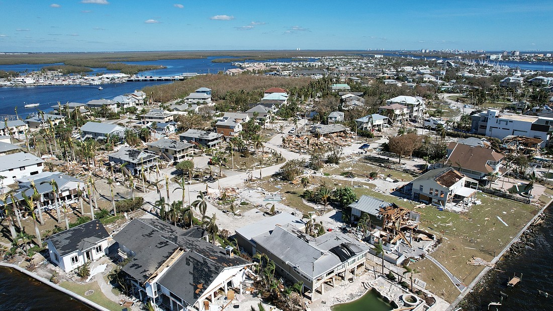 Devastation from Hurricane Ian in Fort Myers Beach. Ian struck the area Sept. 28 as a Category 4 hurricane with 150 mph winds.