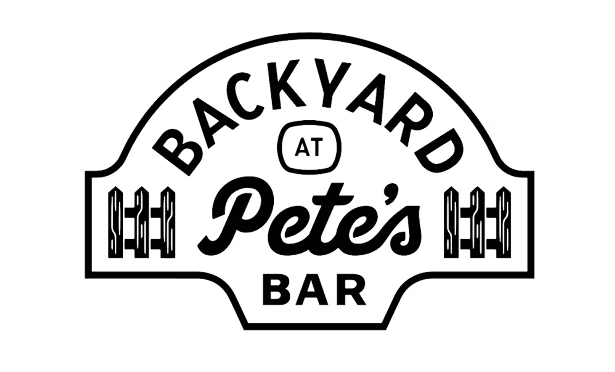 The logo for the Backyard at Pete's Bar.