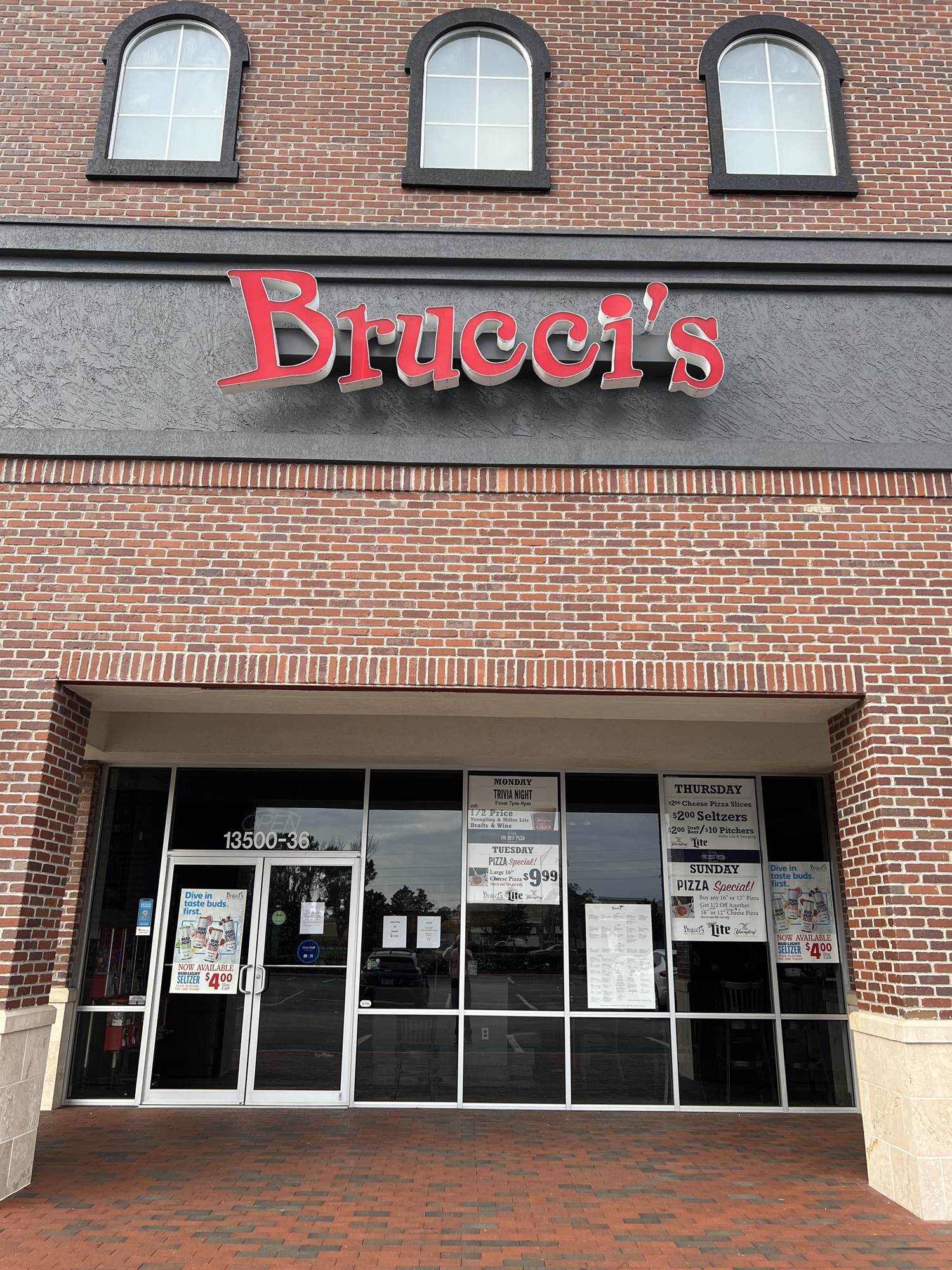 There were once five Brucci’s Pizza restaurants in Northeast Florida. There are all now closed.