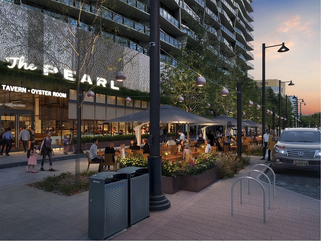 An artist&#39;s rendering of The Pearl, a new restaurant coming to Water Street Tampa. (Courtesy photo)