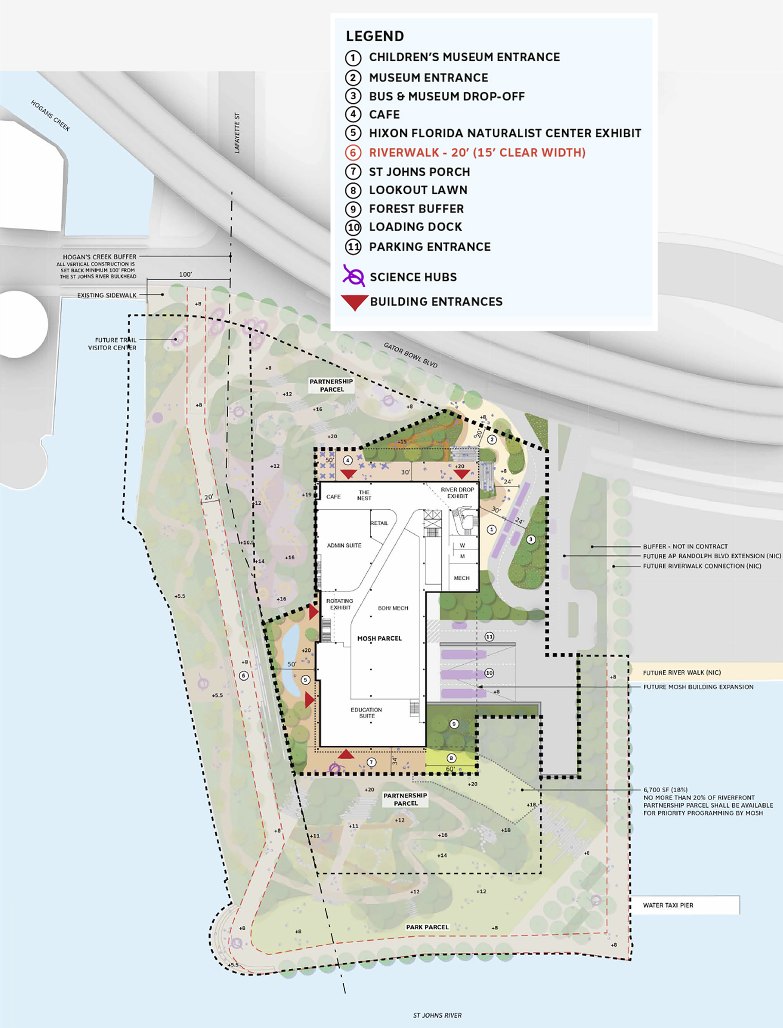 The site plan for the Museum of Science & History.