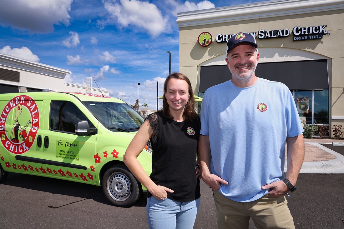 Next month, Kendal Potesta and Scott Pace will have opened three of the six Chicken Salad Chick locations they have planned for Southwest Florida. (Stefania Pifferi.)