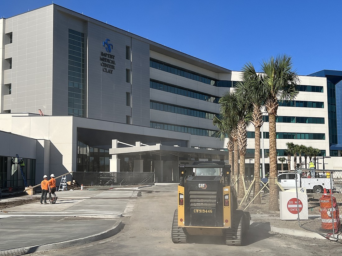 Landscaping work is being completed at Baptist Medical Center Clay, which opened Dec. 19.