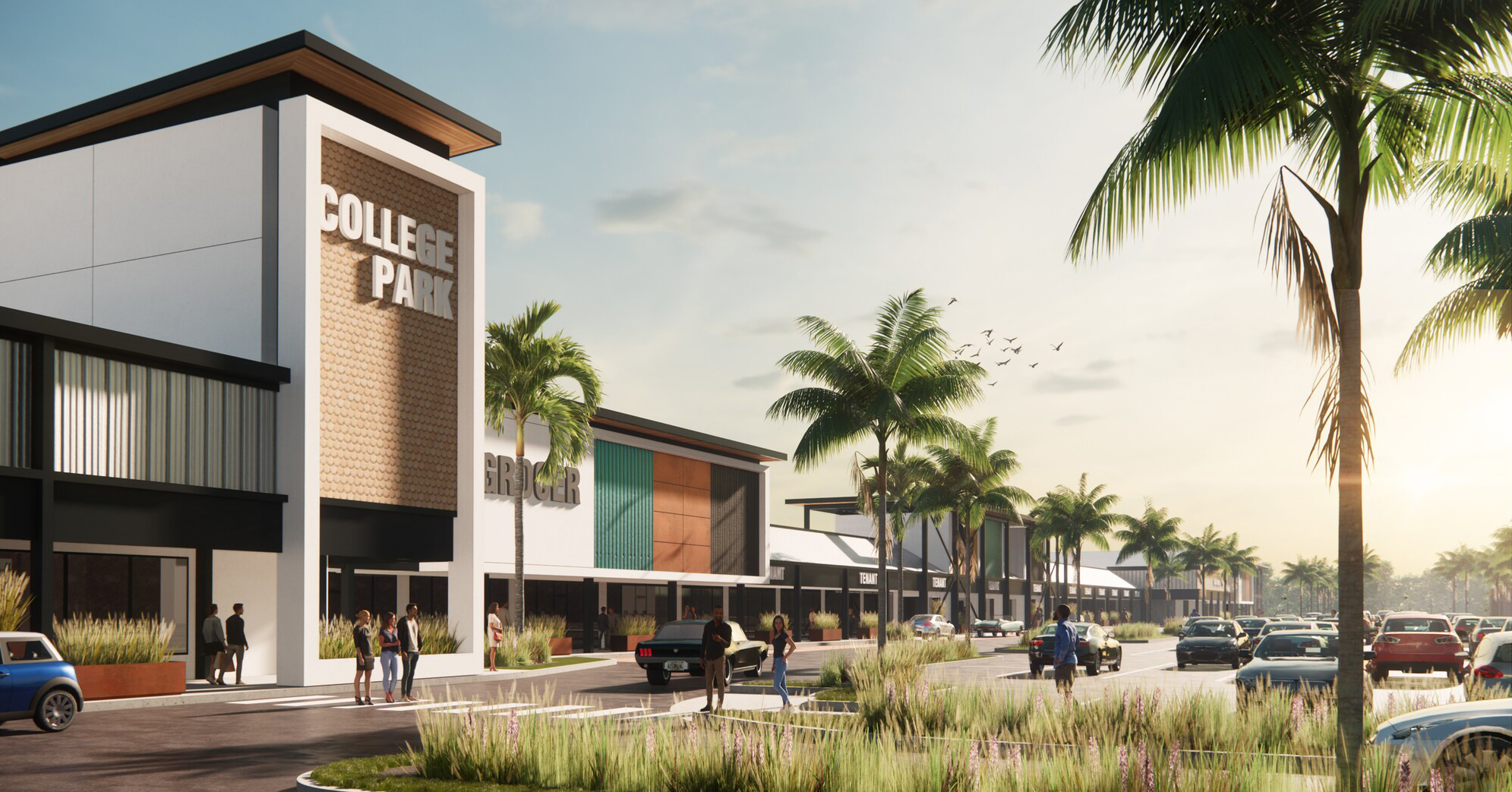 An artist's rendering of the College Park shopping center in Arlington. College Park is the former Town & Country Shopping Center.