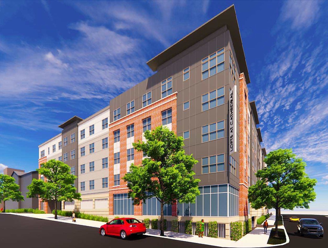 The 120-unit mixed-income apartment project at 325 and 327 E. Duval St.