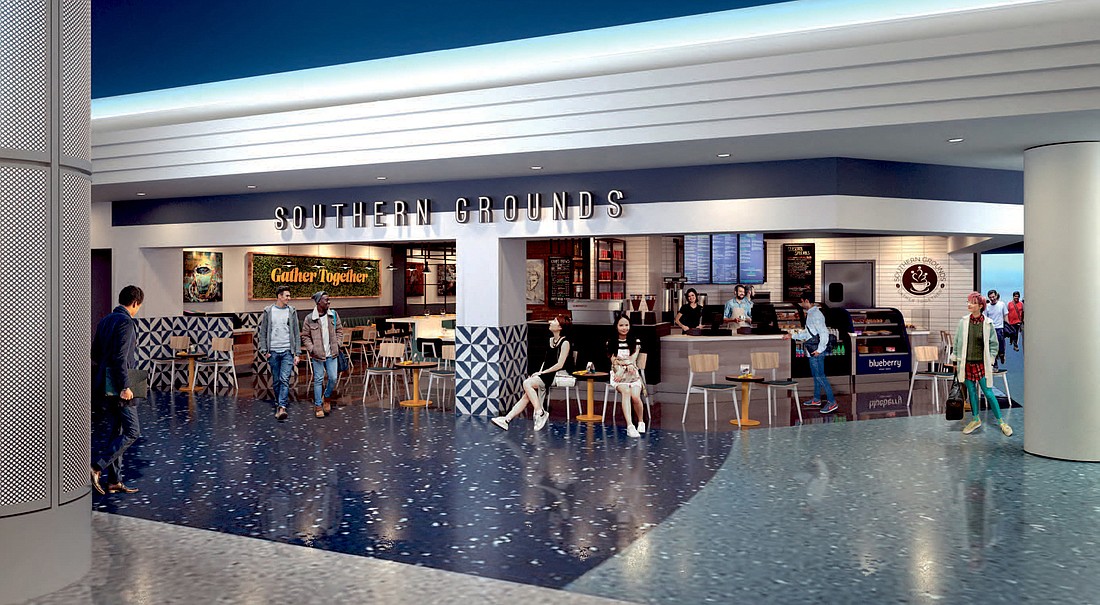 Southern Grounds Coffee is planning a 2,000-square-foot pre-security space at Jacksonville International Airport.