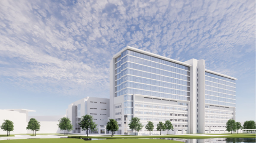 A construction project rendering of the five floors to be added to the eight-story Mayo Clinic patient tower in Jacksonville.