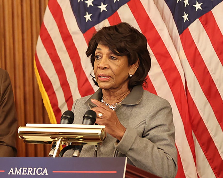 House Committee on Financial Services Chairwoman Maxine Waters.