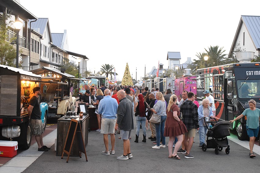 Waterside Place is packed with people and food trucks for the first Ranch Nite Wednesday of 2023.