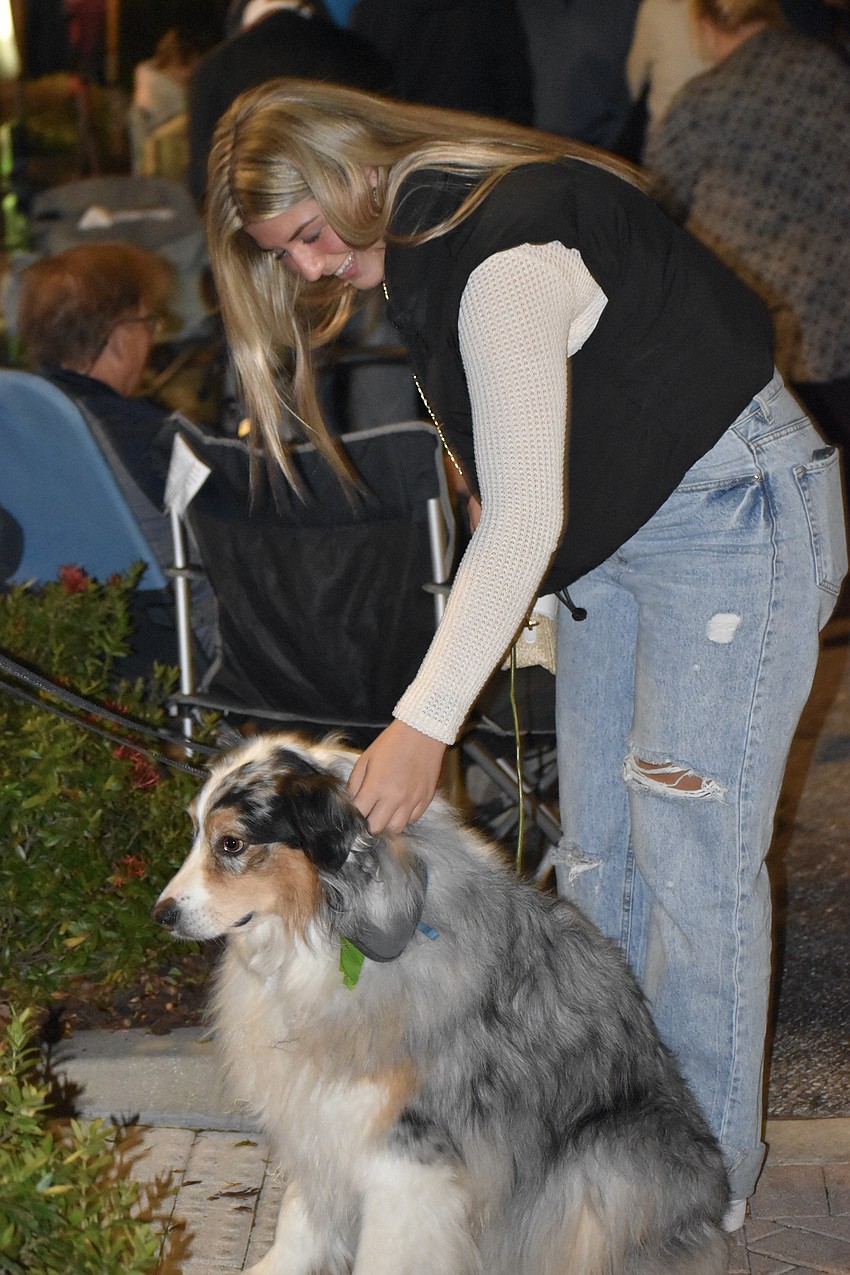Lakewood Ranch's 16-year-old Brooke Evangelho meets Ollie, who belongs to Lakewood Ranch's Bob and Marta Katz.