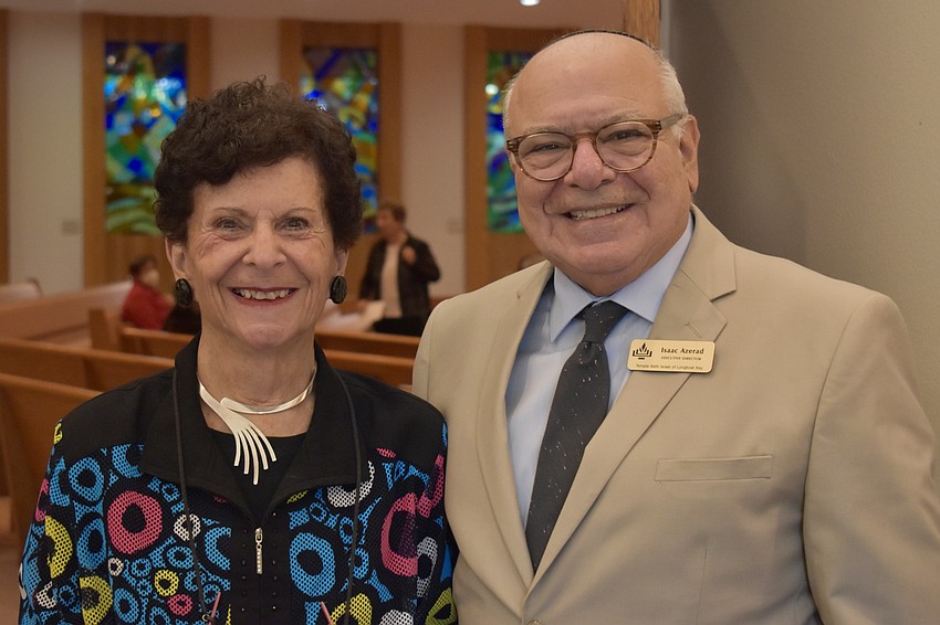 Barbara Pressman and Temple Beth Israel executive director Isaac Azerad