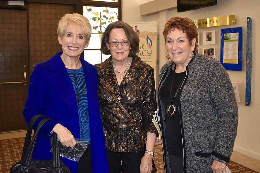 Social Action Committee members Bonnie Wilder, Karen Gary and Arlene Skversky