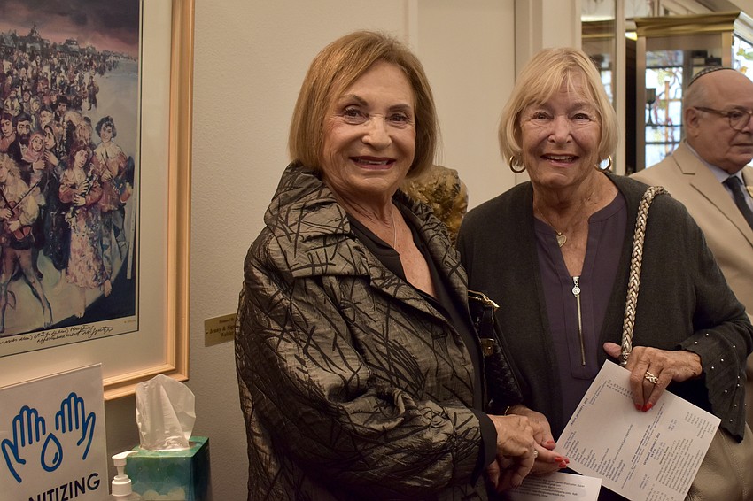 Board co-president Marion Levine and Denise Shoham. With well over 100 members in attendance, Levine says the evening reminds her of a high holiday.
