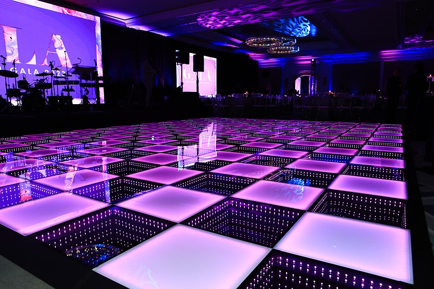 The night had a light-up dance floor.