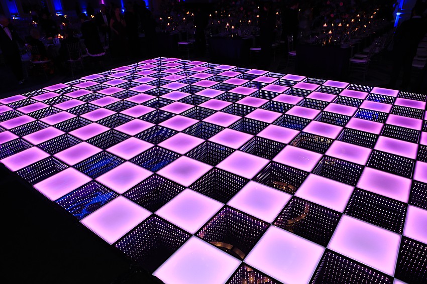 The event had a light-up dance floor.