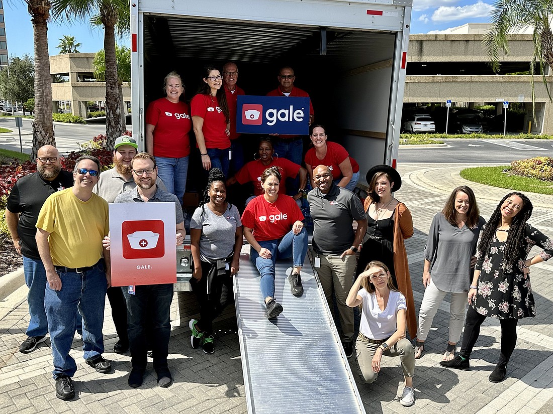 More than a dozen Gale Healthcare employees volunteered to pack and load boxes of essential supplies for nursing homes in Southwest Florida. (Courtesy photo)