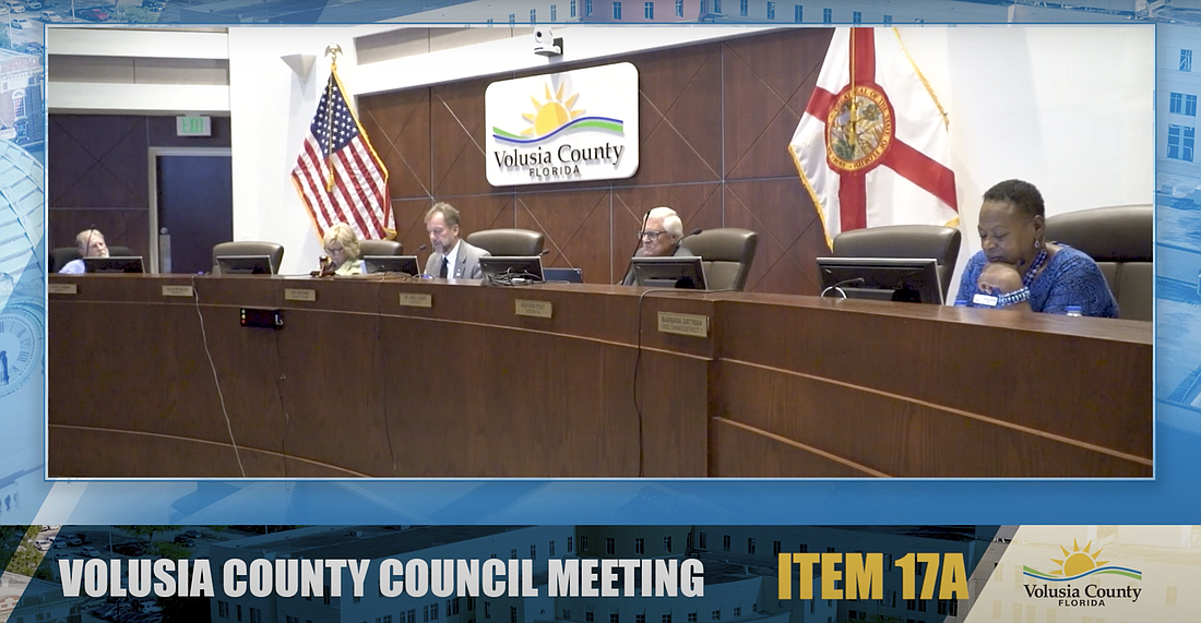 Screenshot of Volusia County Council's Oct. 18 meeting recording. Courtesy of Volusia County Government