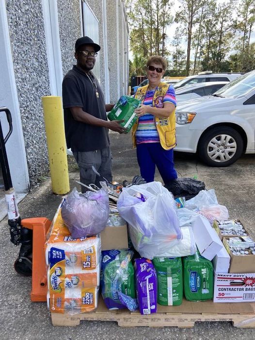 Lion Bobbie Cheh delivers supplies to the Volusia County Health Department. Courtesy photo