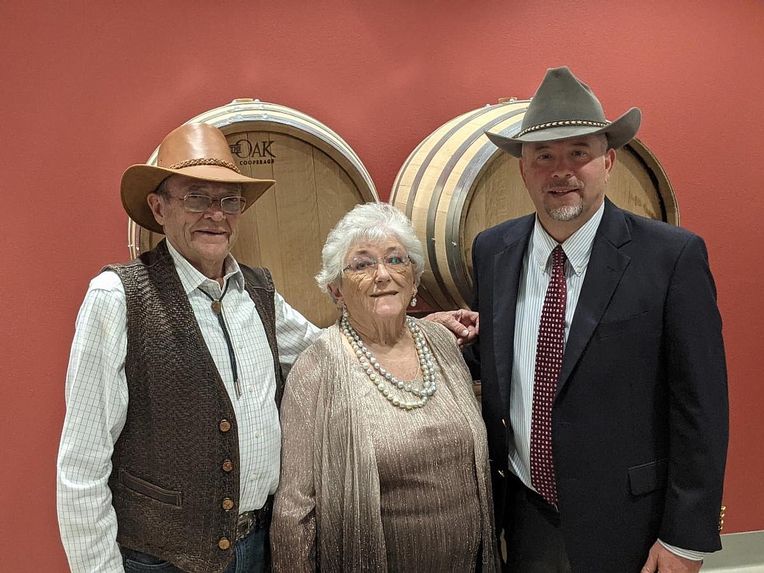 From left to right: Bill and Mary Lenssen with Daytona State College President Tom LoBasso. Courtesy photo