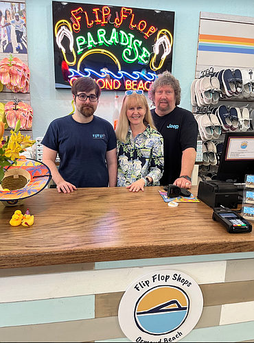 Ryan Kurtz, Janice and David Knapp of Flips Flops Shop. Courtesy photo