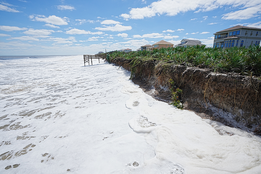 Photo of Ocean Hammock dune loss after Hurricane Ian. Photo by Danny Broadhurst