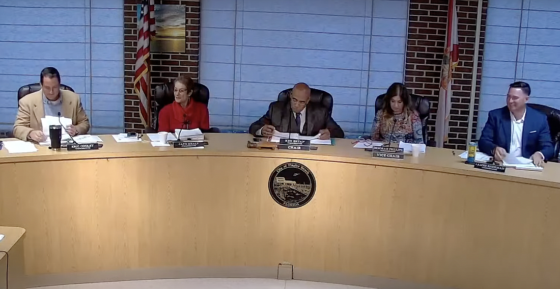 The Flagler Beach City Commission faced criticism from residents on their poor communication. Image from meeting livestream