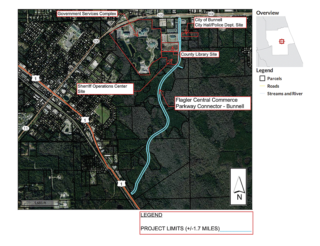 The new parkway path connecting State Road 100 and U.S. Highway 1. Image from commission meeting documents