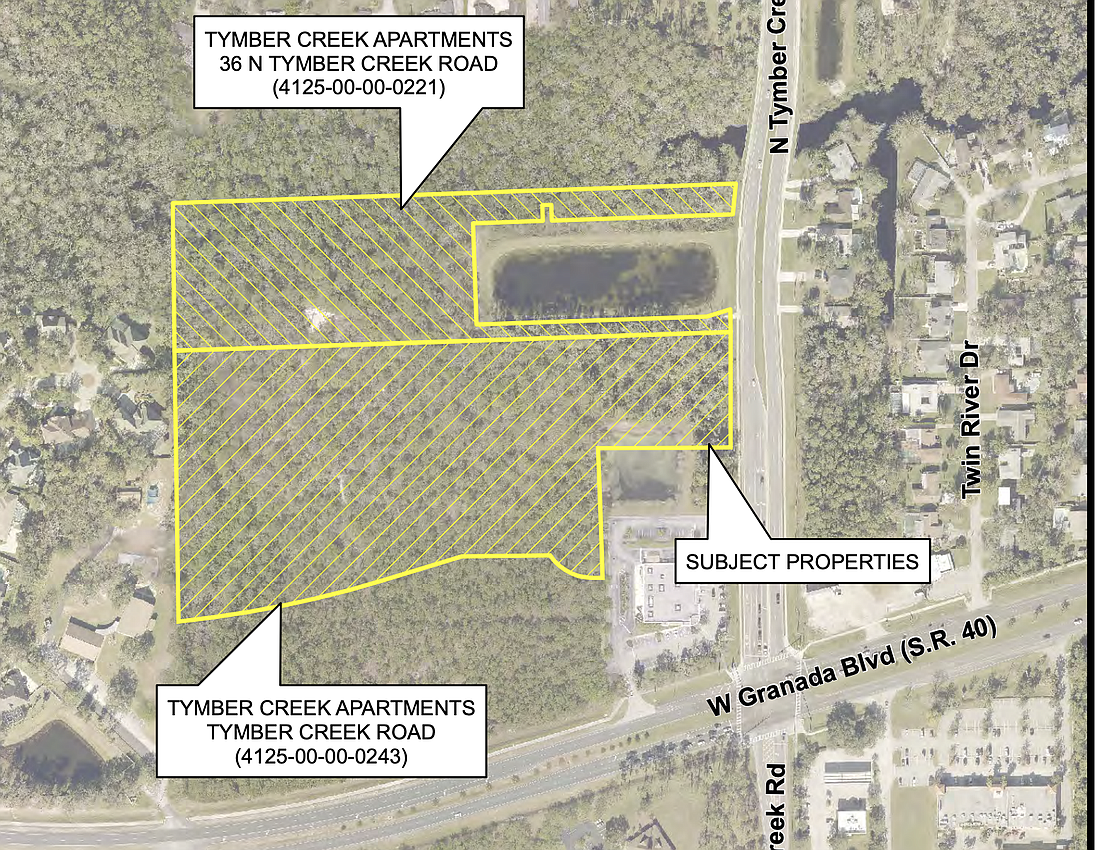 The developer seeks to build a 300-unit apartment project. Courtesy of the city of Ormond Beach