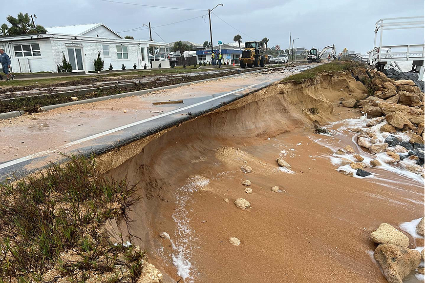 Damage to Flagler Beach after Hurricane Nicole. Photo courtesy of Flagler County Sheriff's Office