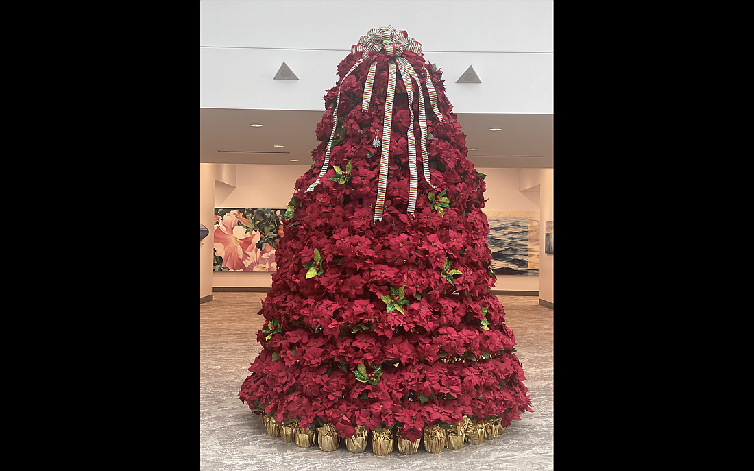 The Daytona Beach Airport's poinsettia tree has been on display at during the holidays for over 30 years. Courtesy photo