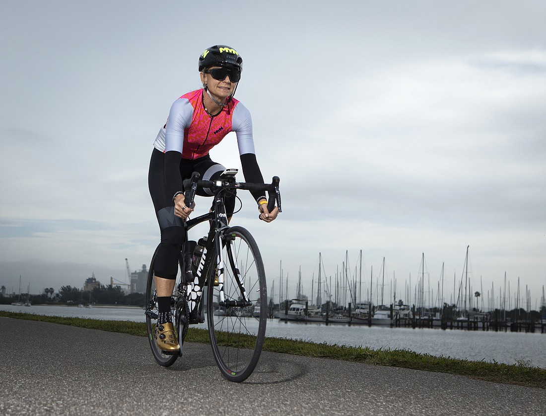 As a teenager in Italy, Paola Bedin enjoyed a brief career as a professional cyclist. Today, she owns and operates MYN Sport, a clothing company that specializes in fashionable athletic apparel. (Photo by Mark Wemple)