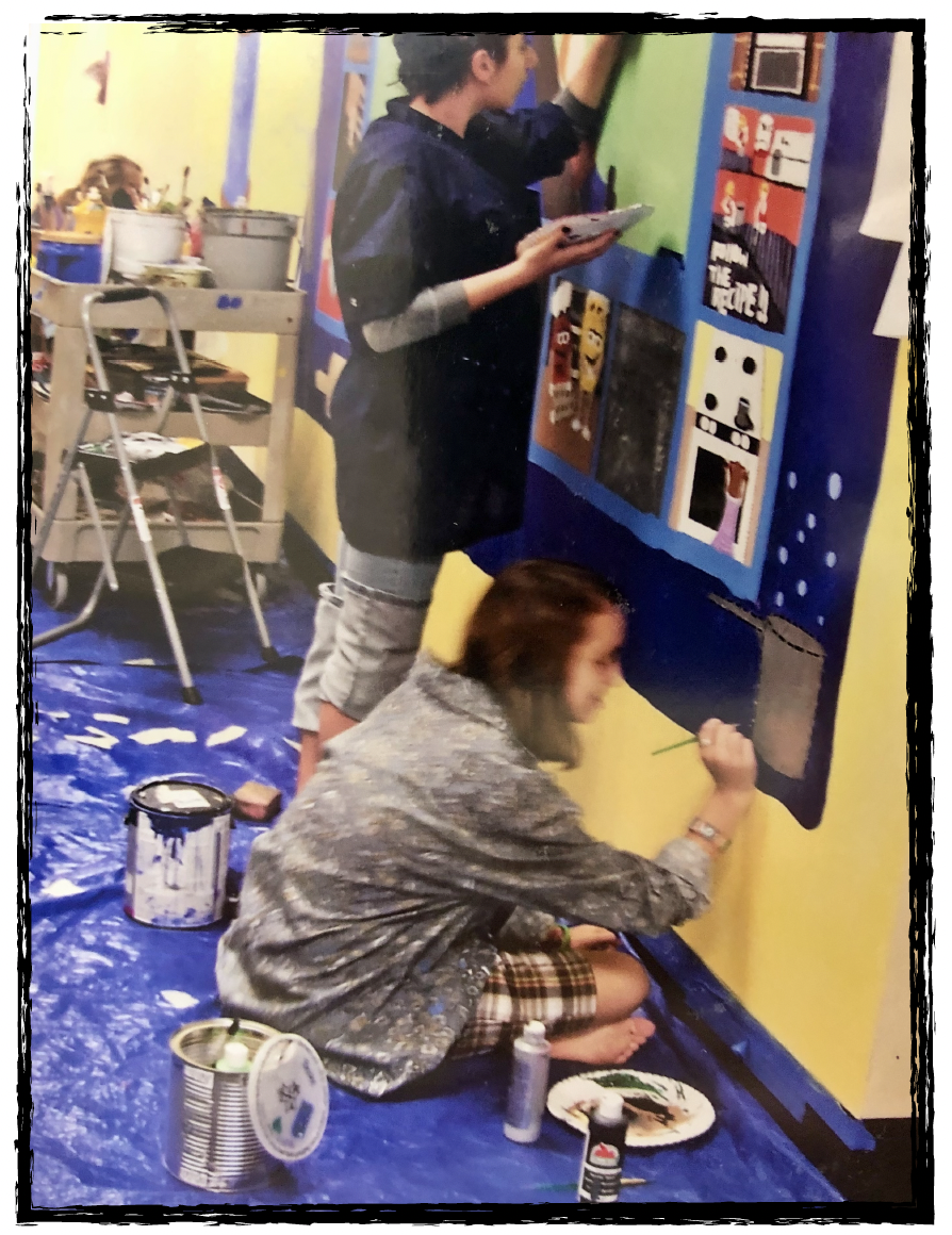Laura Shanley's students work on a mural. Courtesy photo