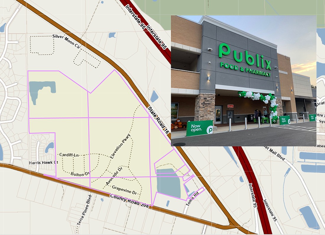Publix is the major tenant planned for Elevation Pointe at Florida 16 and Interstate 95 in St. Johns County.